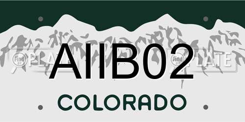 AIIB02 Colorado License Plate