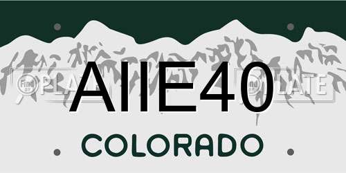 AIIE40 Colorado License Plate