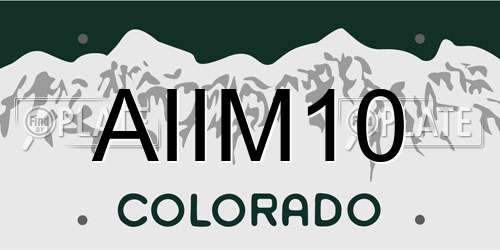 AIIM10 Colorado License Plate