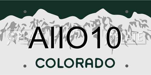 AIIO10 Colorado License Plate