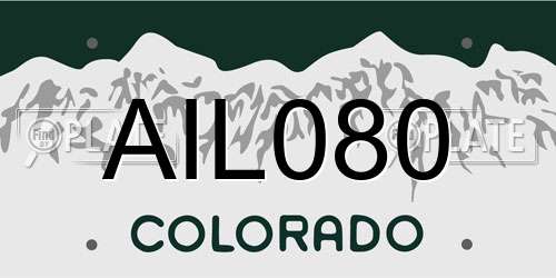 AIL080 Colorado License Plate