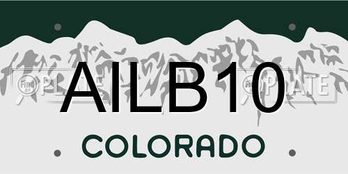 AILB10 Colorado License Plate