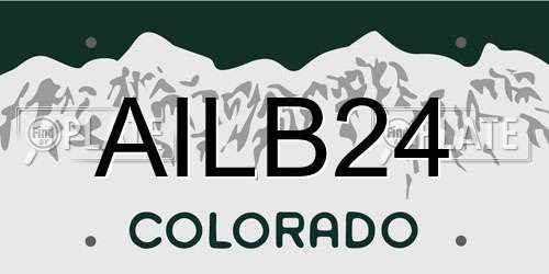 AILB24 Colorado License Plate