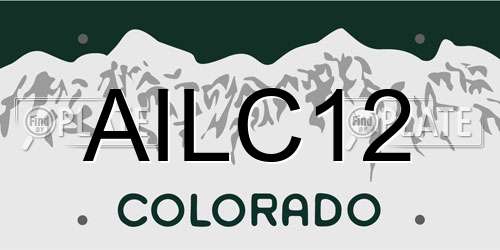 AILC12 Colorado License Plate