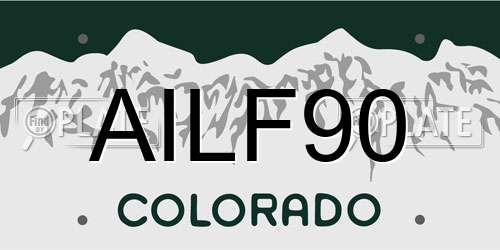 AILF90 Colorado License Plate