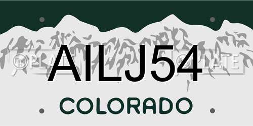 AILJ54 Colorado License Plate