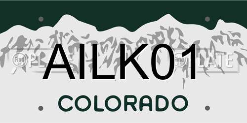 AILK01 Colorado License Plate