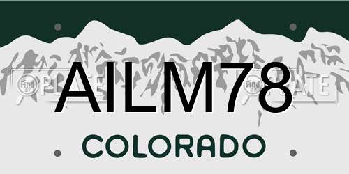 AILM78 Colorado License Plate