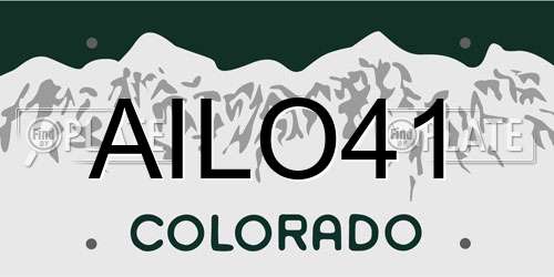 AILO41 Colorado License Plate