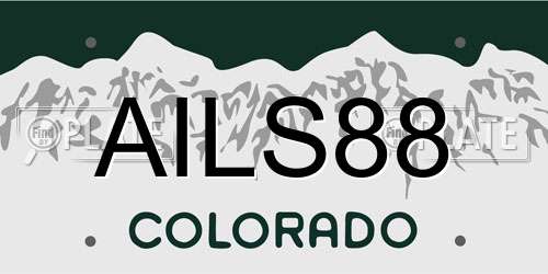 AILS88 Colorado License Plate
