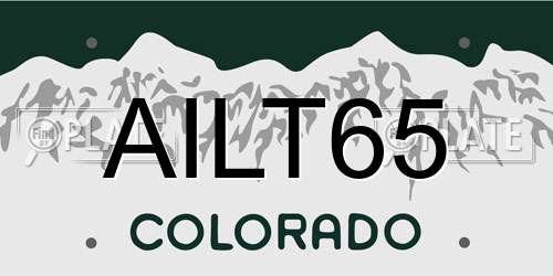 AILT65 Colorado License Plate