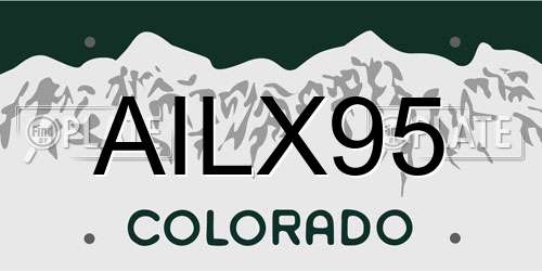 AILX95 Colorado License Plate