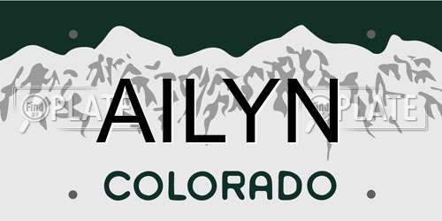 AILYN Colorado License Plate