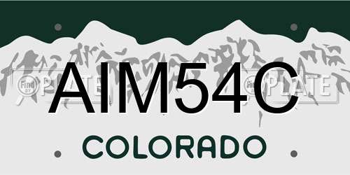 AIM54C Colorado License Plate