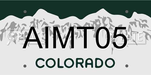 AIMT05 Colorado License Plate