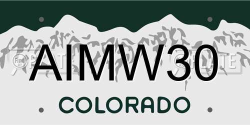 AIMW30 Colorado License Plate