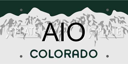 AIO Colorado License Plate