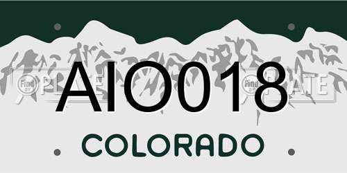 AIO018 Colorado License Plate