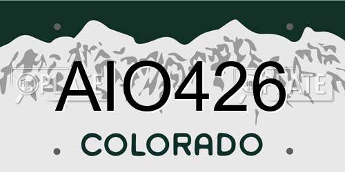 AIO426 Colorado License Plate