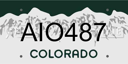 AIO487 Colorado License Plate