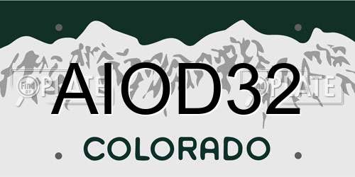 AIOD32 Colorado License Plate