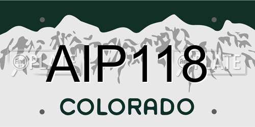 AIP118 Colorado License Plate