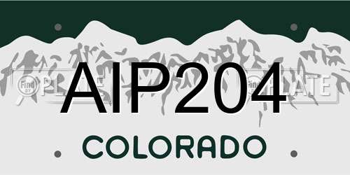 AIP204 Colorado License Plate