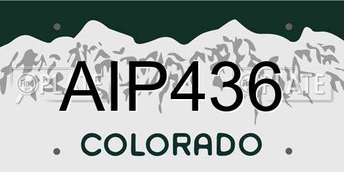 AIP436 Colorado License Plate
