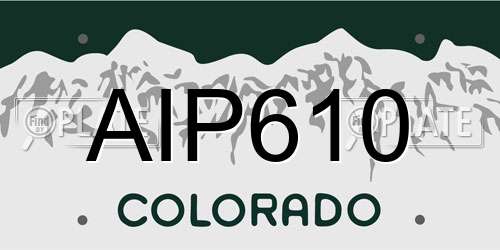 AIP610 Colorado License Plate