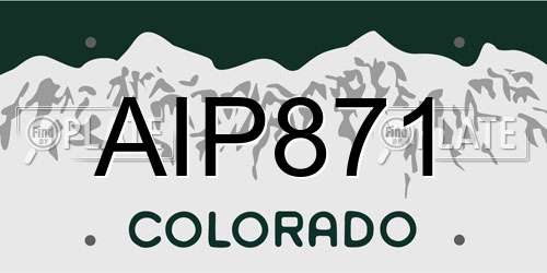 AIP871 Colorado License Plate
