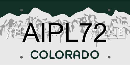 AIPL72 Colorado License Plate