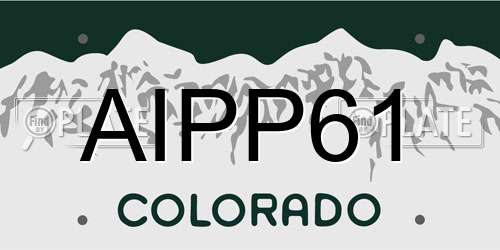 AIPP61 Colorado License Plate
