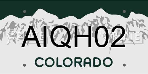 AIQH02 Colorado License Plate