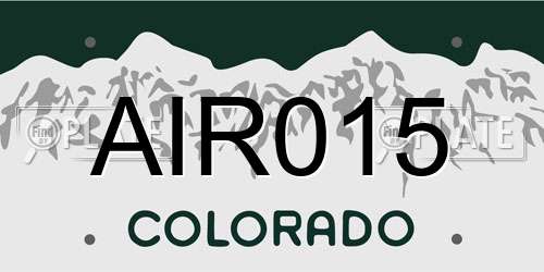 AIR015 Colorado License Plate