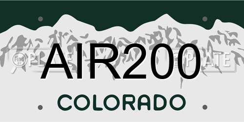 AIR200 Colorado License Plate