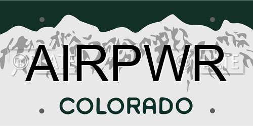 AIRPWR Colorado License Plate