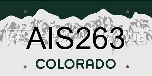 AIS263 Colorado License Plate