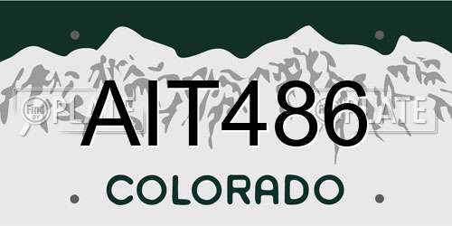 AIT486 Colorado License Plate