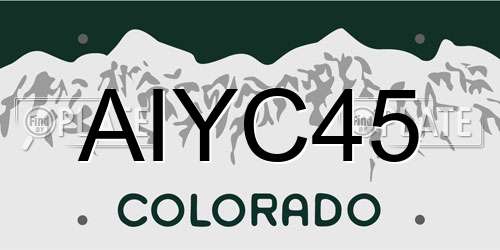 AIYC45 Colorado License Plate