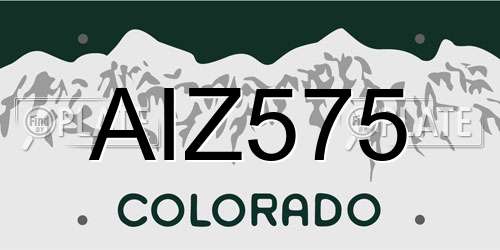 AIZ575 Colorado License Plate