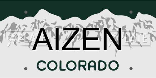 AIZEN Colorado License Plate