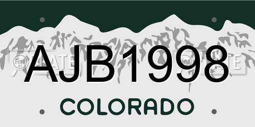 AJB1998 Colorado License Plate