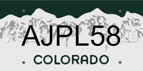 AJPL58 Colorado License Plate