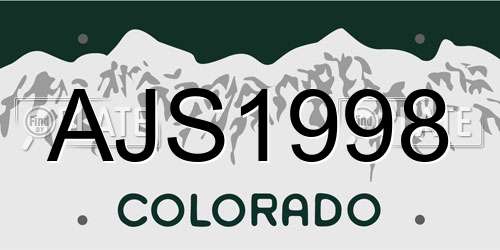 AJS1998 Colorado License Plate