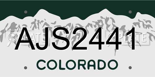 AJS2441 Colorado License Plate