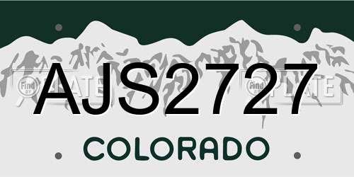 AJS2727 Colorado License Plate