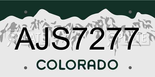 AJS7277 Colorado License Plate