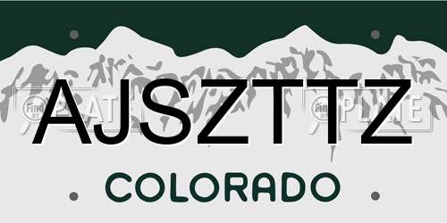 AJSZTTZ Colorado License Plate