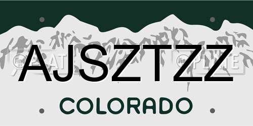 AJSZTZZ Colorado License Plate