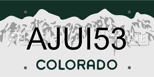 AJUI53 Colorado License Plate
